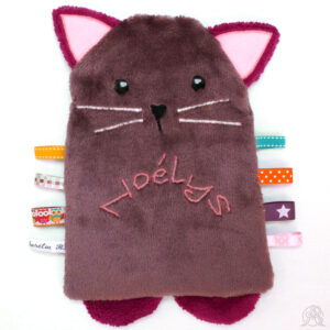 Compagnon Chat broderie prénom personnalisable