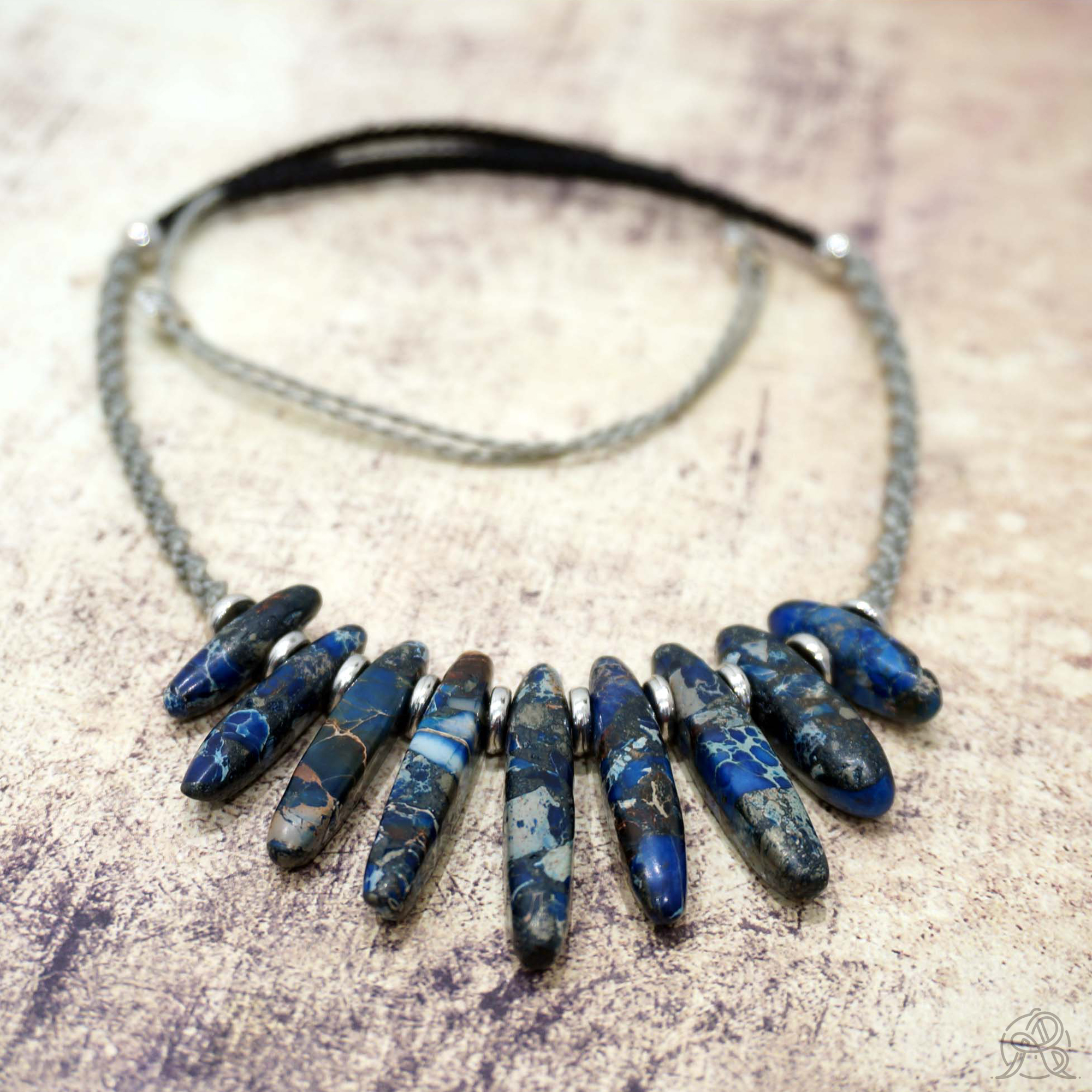 Collier plastron Jaspe bleu – Image 3