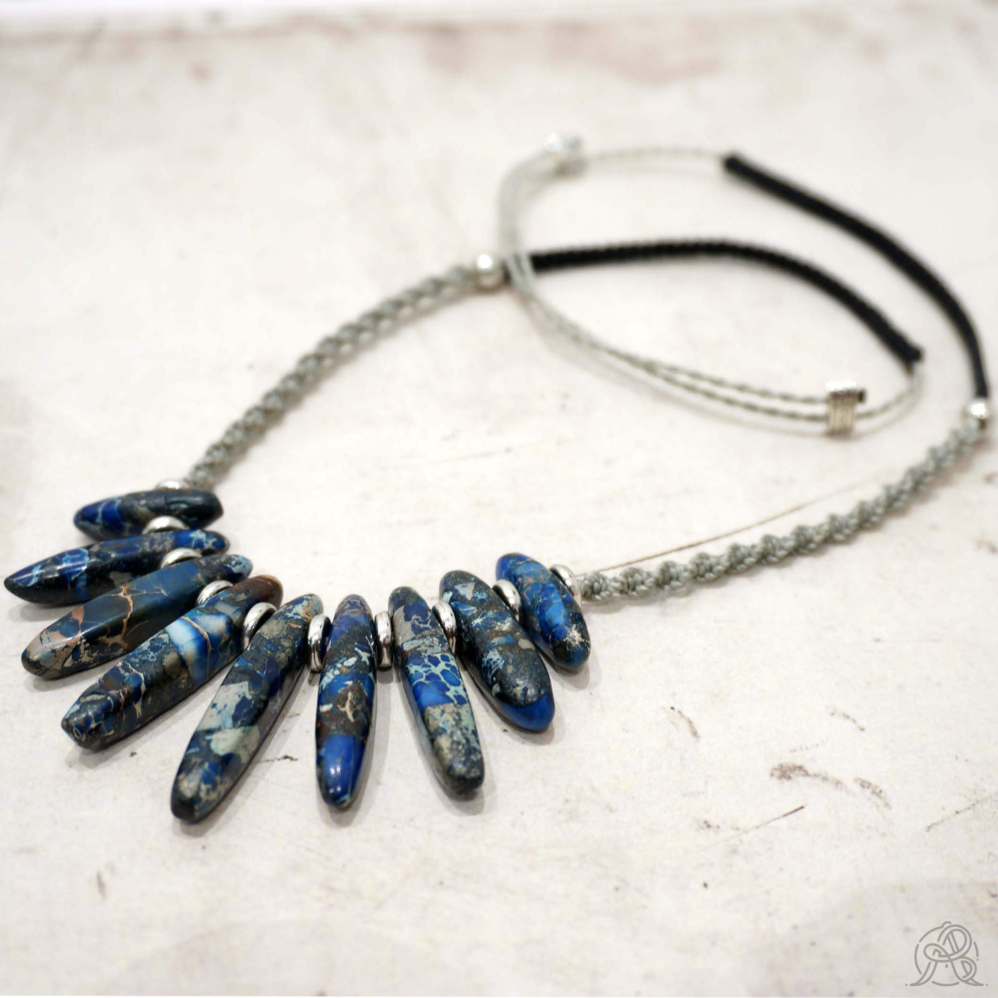 Collier plastron Jaspe bleu – Image 4