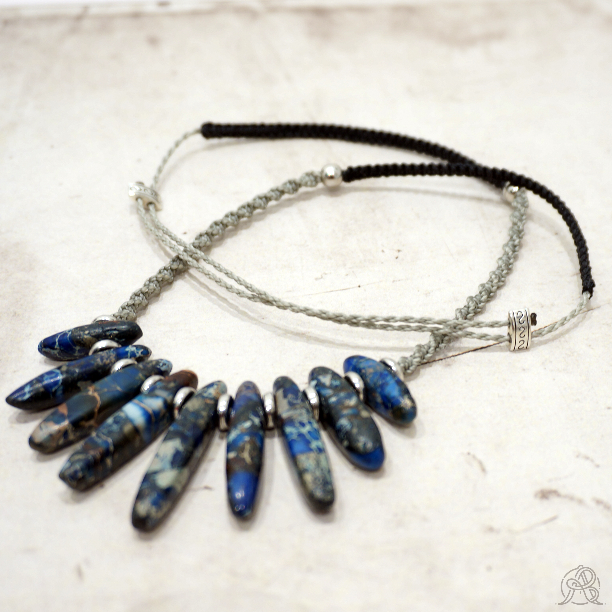 Collier plastron Jaspe bleu – Image 2