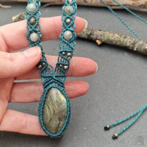 Collier Labradorite turquoise