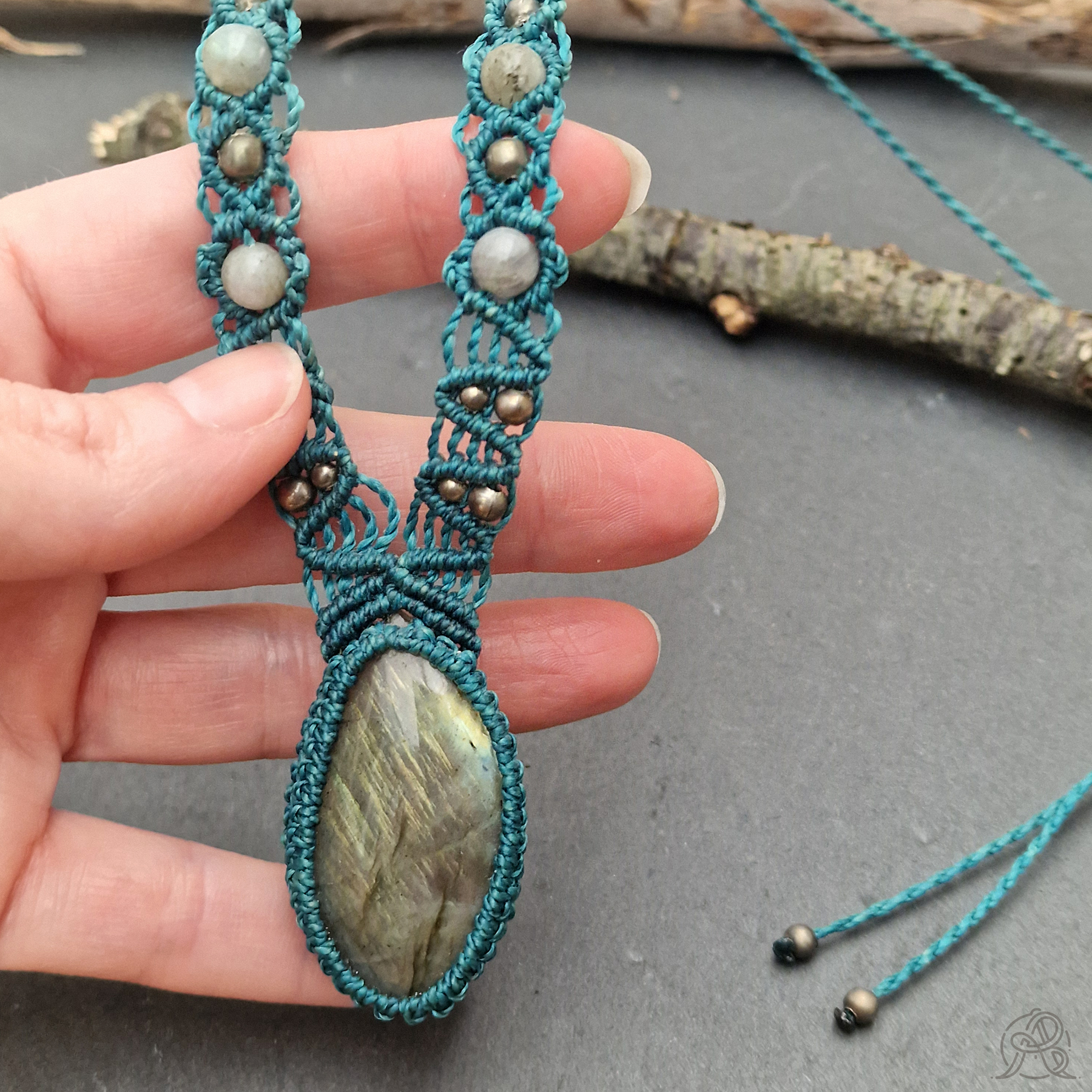 Collier Labradorite turquoise
