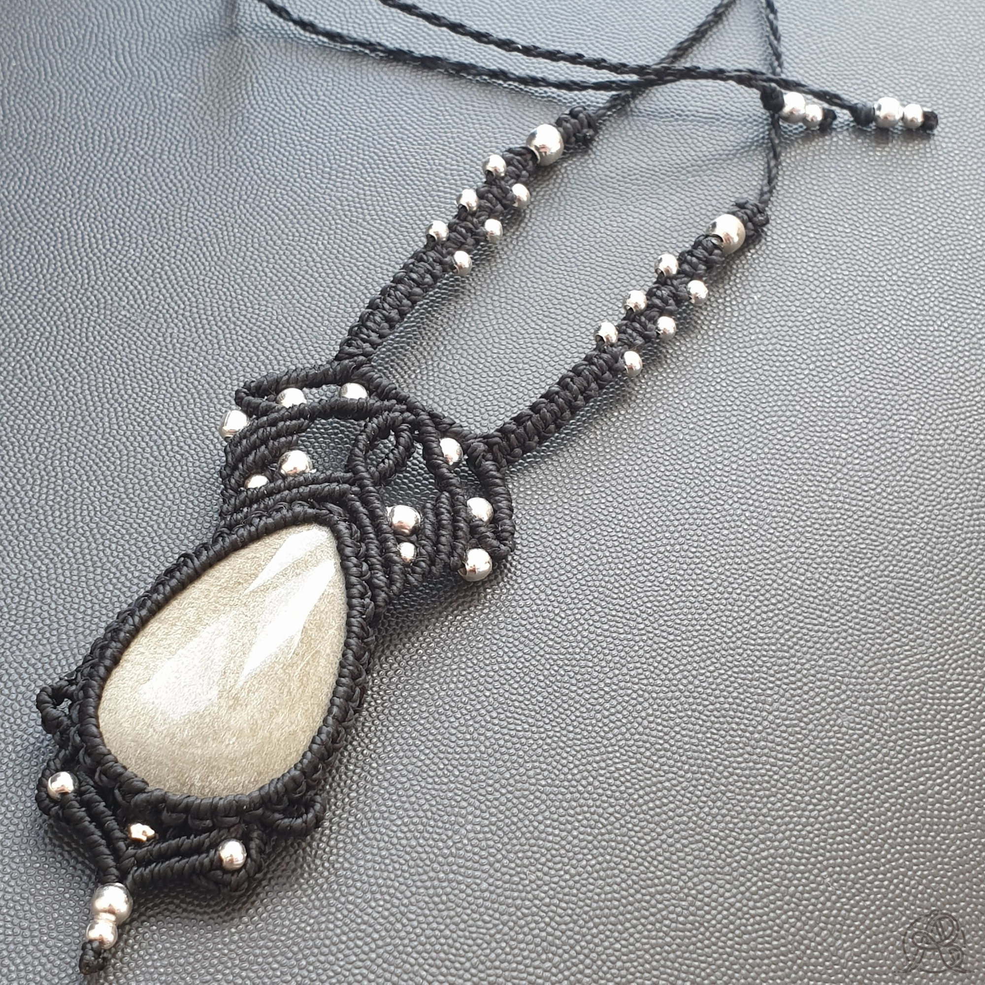 Collier Obsidienne argentée – Image 4