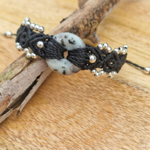 Bracelet micro-macramé Pierre de lune