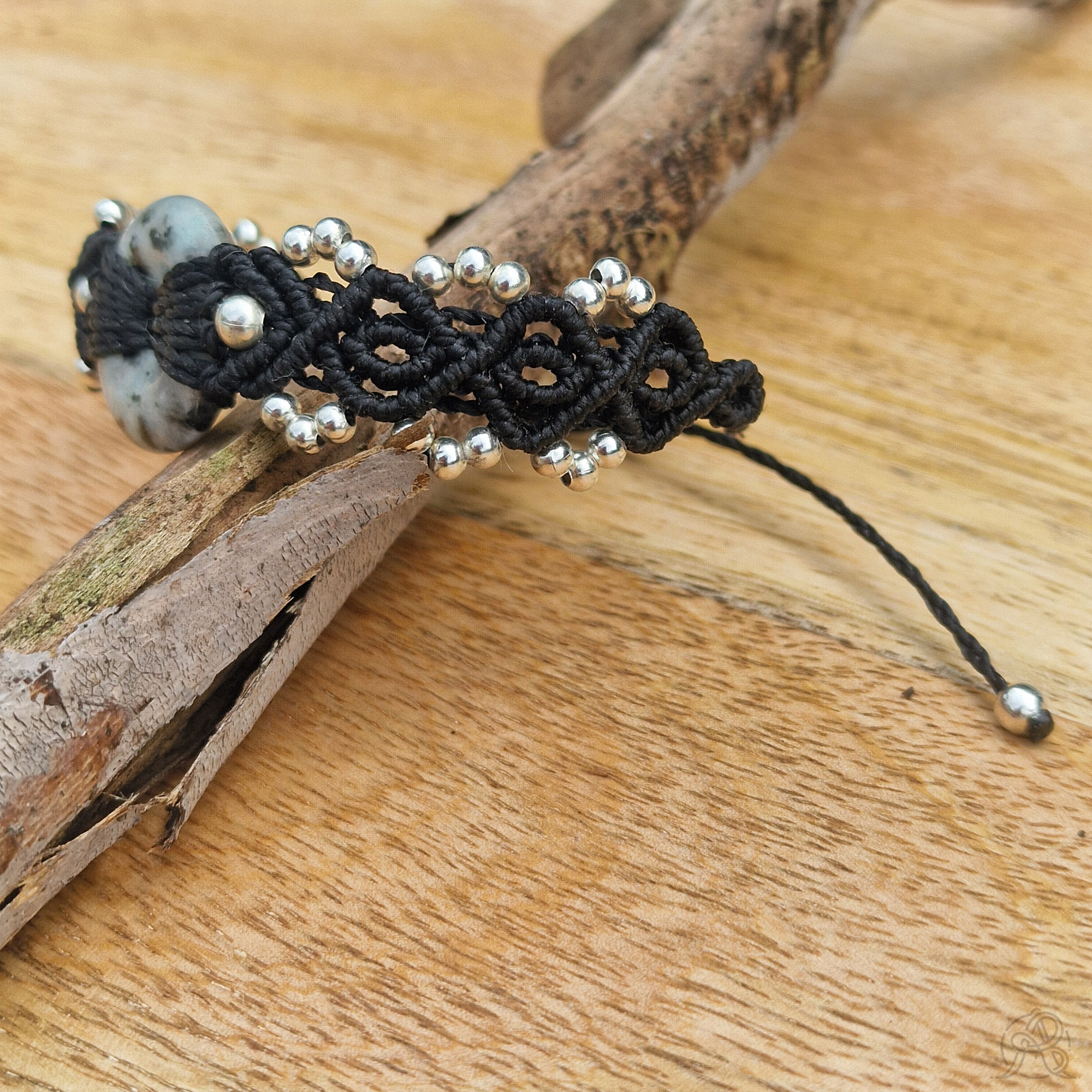 Bracelet micro-macramé Pierre de lune – Image 3