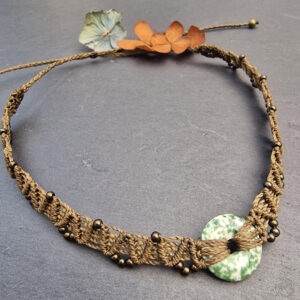 Collier ras-de-cou donut Agate arbre