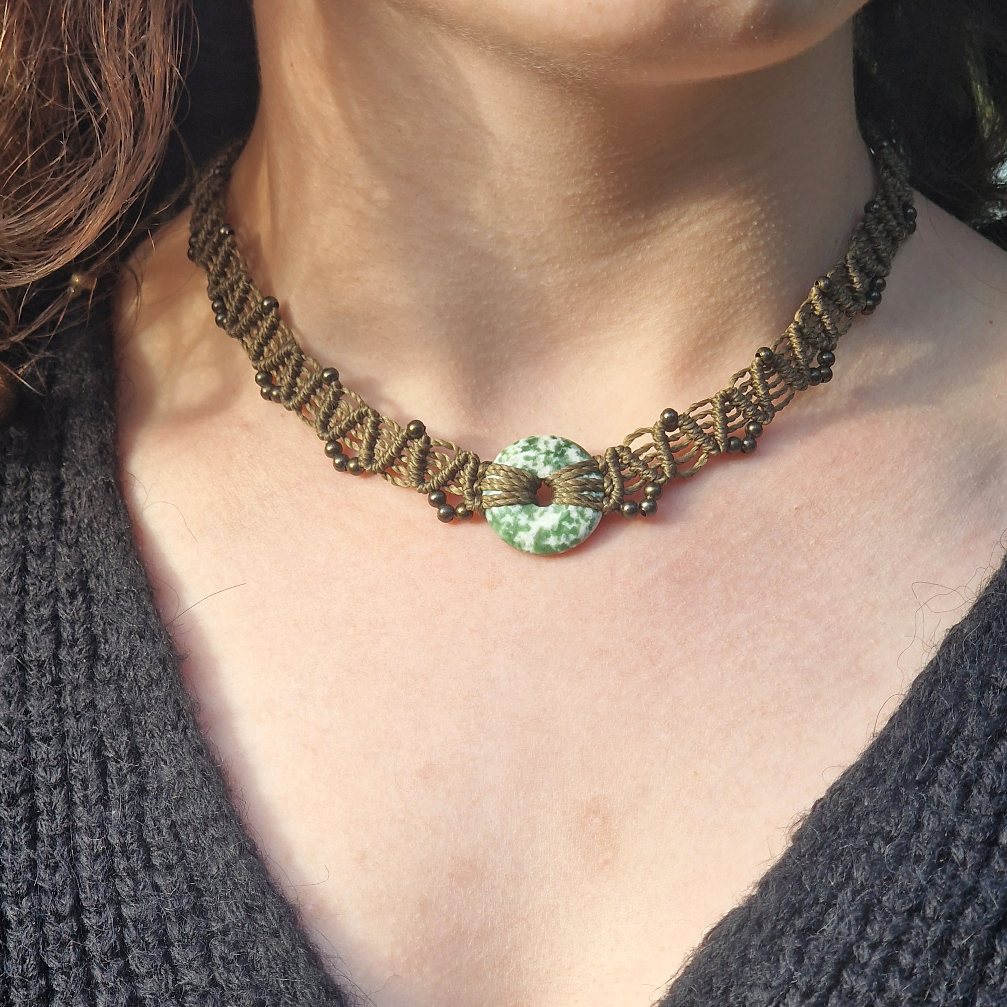 Collier ras-de-cou donut Agate arbre – Image 2