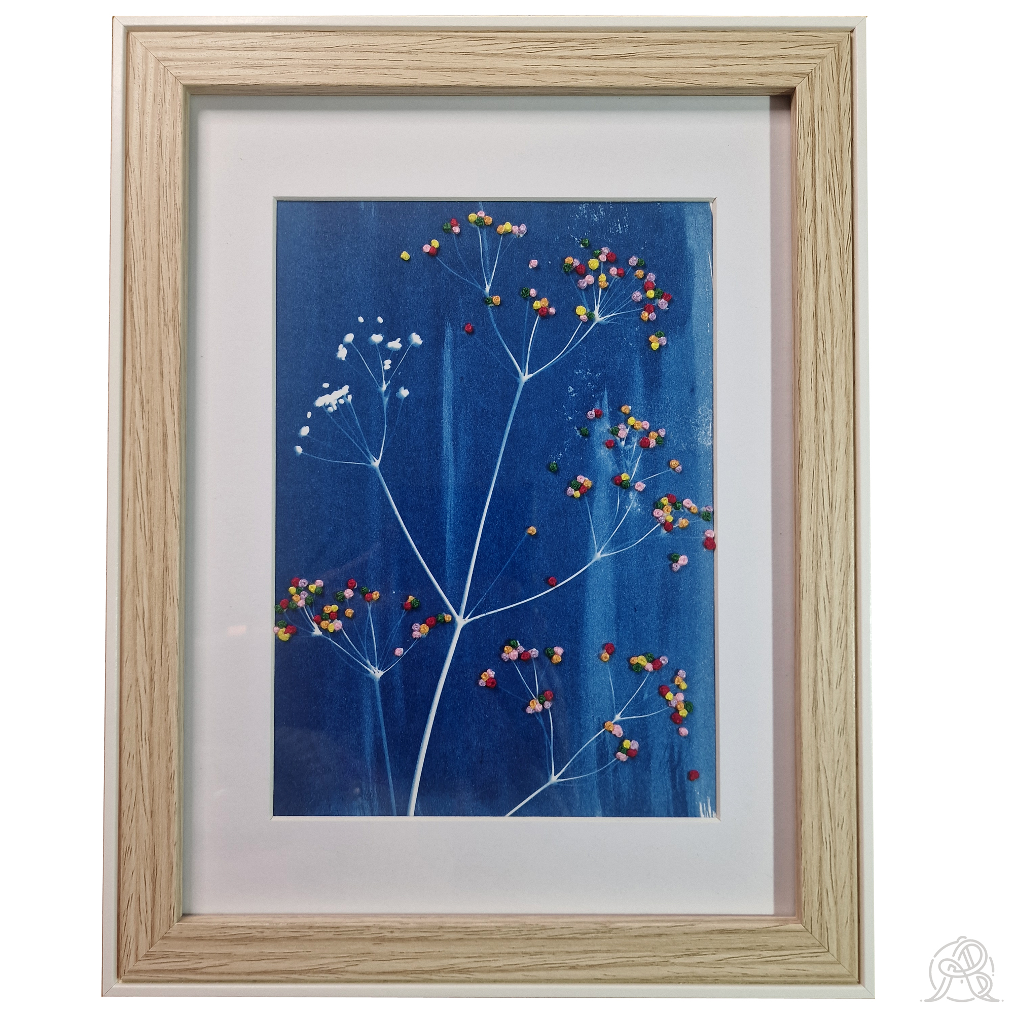 Cyanotype brodé original