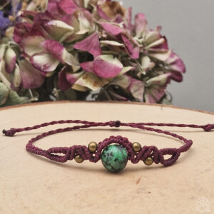 Bracelet micro-macramé Chrysocolle