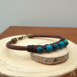 Bracelet cuir et Chrysocolle