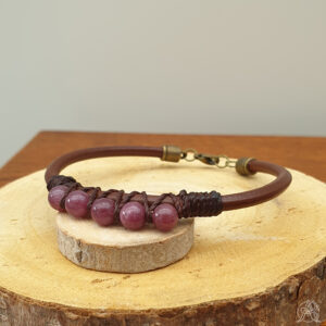Bracelet cuir et Lepidolite