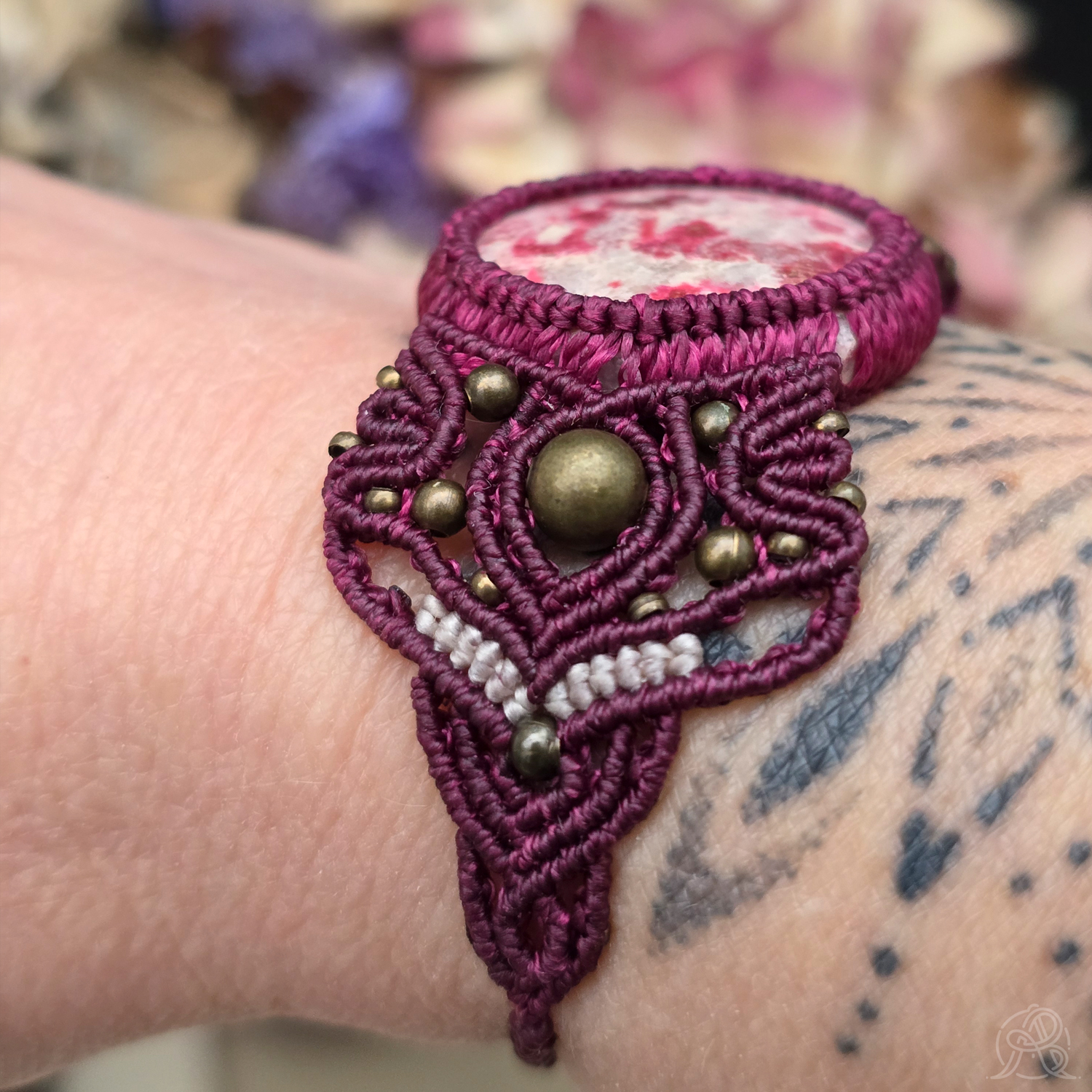 Manchette micro-macramé Thulite – Image 5