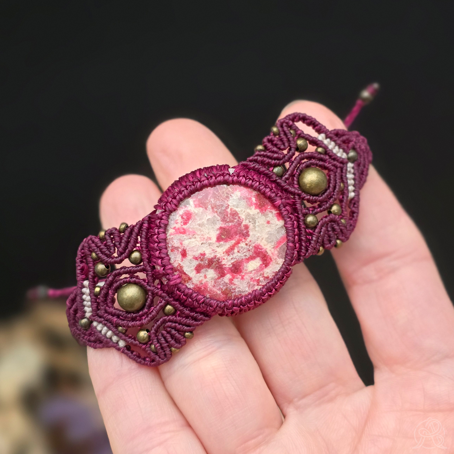 Manchette micro-macramé Thulite – Image 2