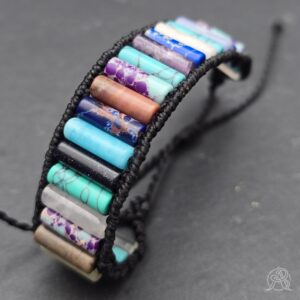 Bracelet manchette de pierres naturelles